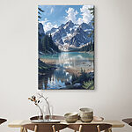 Wandbilder Canvas prints Lake surrounded by mountains