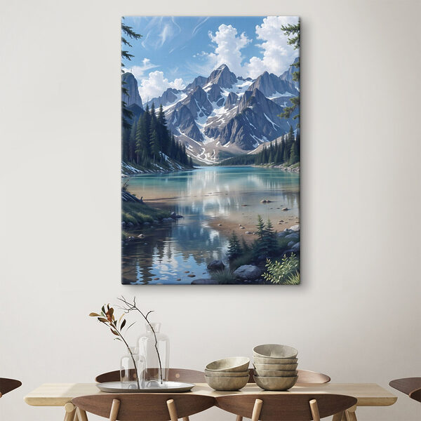 Canvas prints Lake surrounded by mountains Wandbilder Canvas prints Lake surrounded by mountains