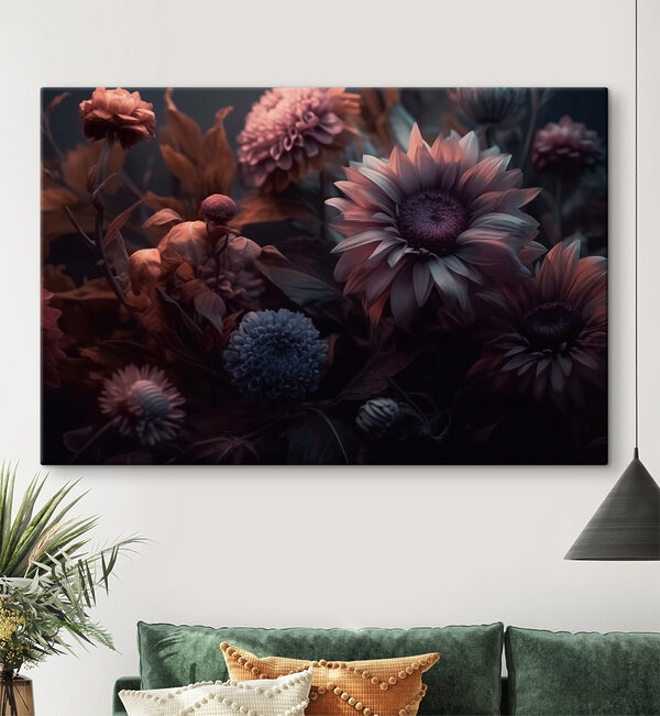 Gruppe von Blumen mit Blättern Wandbilder Gruppe von Blumen mit Blättern