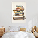 Wandbilder Aquarell eines Bücherstapels