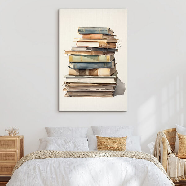 Aquarell eines Bücherstapels Wandbilder Aquarell eines Bücherstapels
