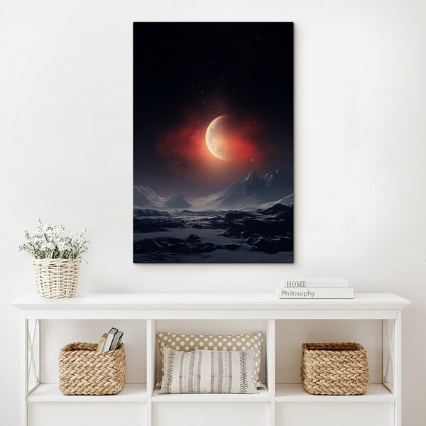 Mond am Himmel über den Bergen Wandbilder Mond am Himmel über den Bergen
