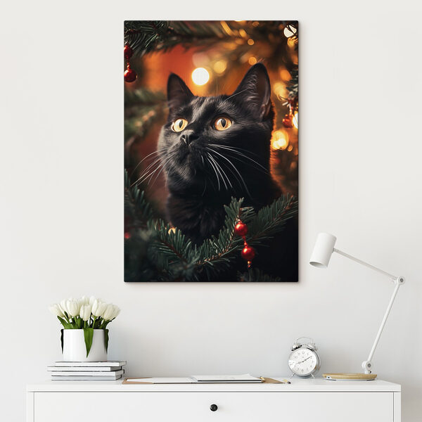 Schwarze Katze mit gelben Augen Wandbilder Schwarze Katze mit gelben Augen