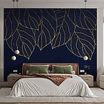 Fototapeten Elegante Blätter auf dunklem Hintergrund