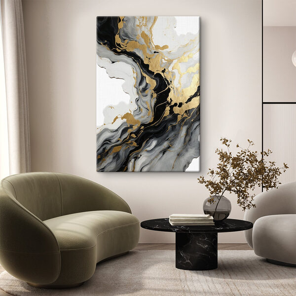 Wandbilder Wandbilder Abstrakte Kunst in Schwarz und Weiß (Artikelnummer: s41290)