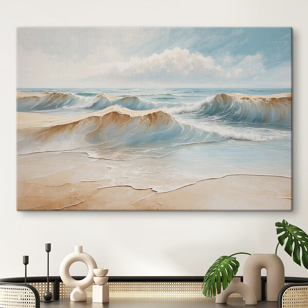 Wellen schlagen an einem Strand Wandbilder Wellen schlagen an einem Strand