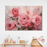 Wandbilder Gemälde von rosa Rosen