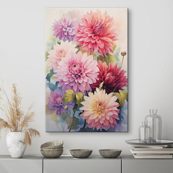 Malerei von Blumen auf einer weißen Fläche Wandbilder Malerei von Blumen auf einer weißen Fläche