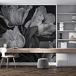 Fototapeten Elegante Tulpen in monochromen Tönen