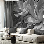 Fototapeten Elegante Blüten in monochromem Kontrast