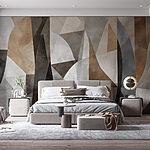 Fototapeten Wand mit verschiedenen Farben und Formen