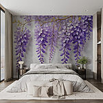 Fototapeten Zweig mit violetten Blüten