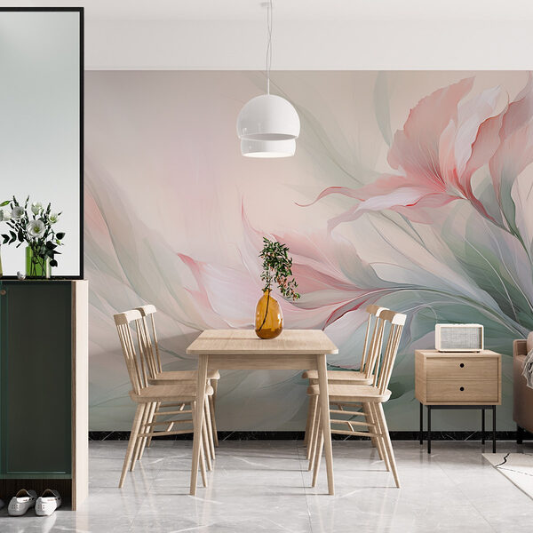 Fototapeten Malerei von Blumen und Blättern