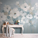 Fototapeten Malerei von weißen Blumen