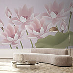 Fototapeten Gruppe von rosa Blumen