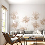 Fototapeten Gruppe von Blumen auf einem weißen Hintergrund