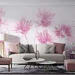 Fototapeten Gruppe von rosa Blumen