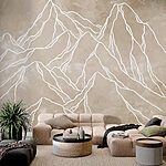 Fototapeten Zeichnung einer Bergkette