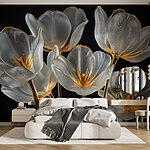 Fototapeten Gruppe von Glasblumen
