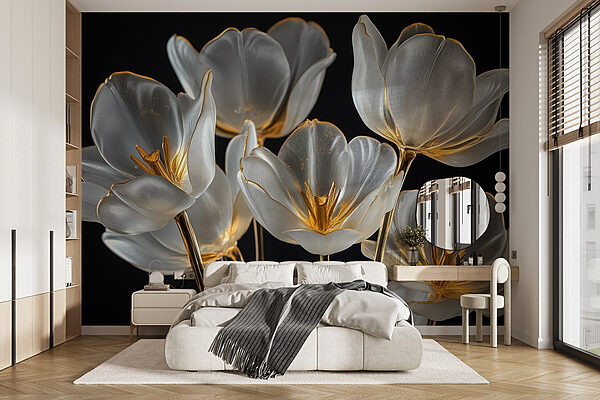 Gruppe von Glasblumen Fototapeten Gruppe von Glasblumen