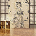 Fototapeten Wall murals Drawing of a woman in a kimono