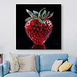 Wandbilder Glaserdbeere mit grünem Stiel
