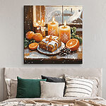 Wandbilder Essen und Kerzen auf einem Tisch