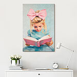 Wandbilder Mädchen liest ein Buch