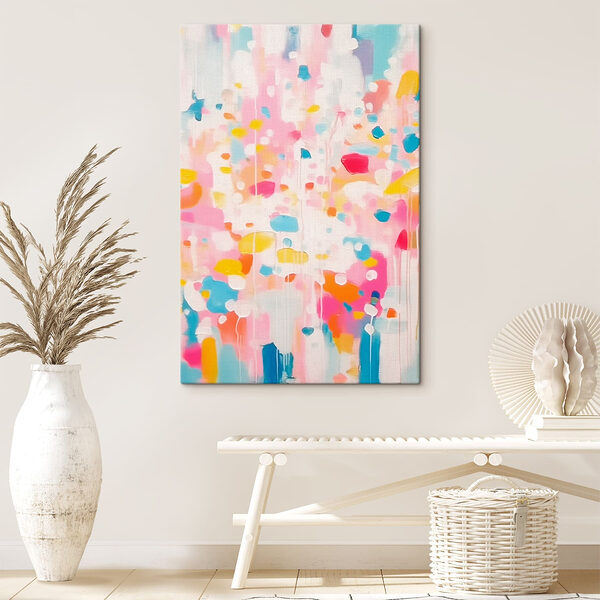 Bunte Farbspritzer auf einer weißen Fläche Wandbilder Bunte Farbspritzer auf einer weißen Fläche