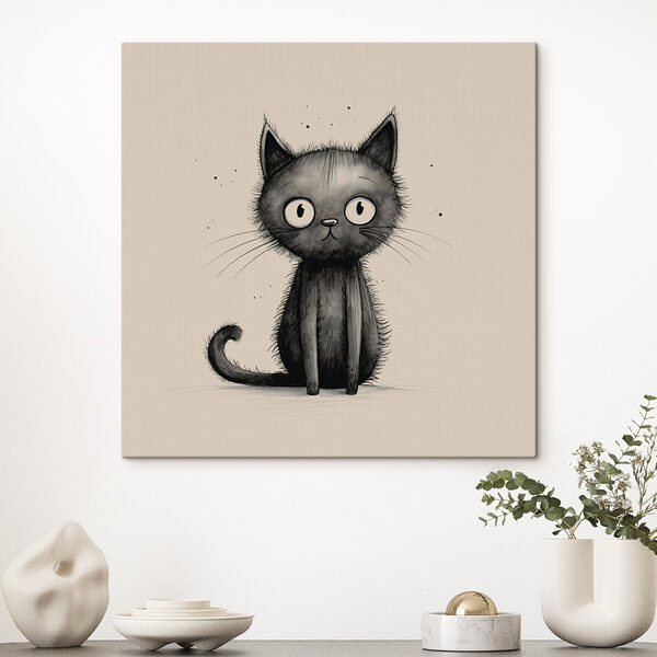 Schwarze Katze mit großen Augen Wandbilder Schwarze Katze mit großen Augen