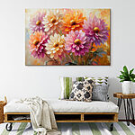 Wandbilder Gemälde von Blumen auf einer Leinwand