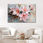 Wandbilder Gruppe von rosa Blumen
