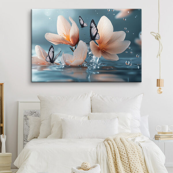 Schmetterlinge auf Blumen und Wasser Wandbilder Schmetterlinge auf Blumen und Wasser