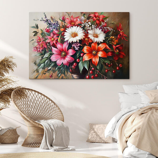Gemälde von Blumen in einer Vase Wandbilder Gemälde von Blumen in einer Vase