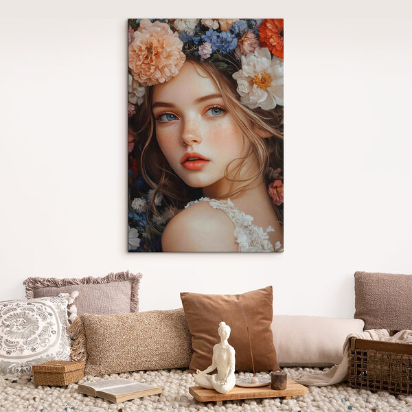 Frau mit Blumen im Haar Wandbilder Frau mit Blumen im Haar