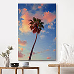 Wandbilder Palme mit blauem Himmel und Wolken