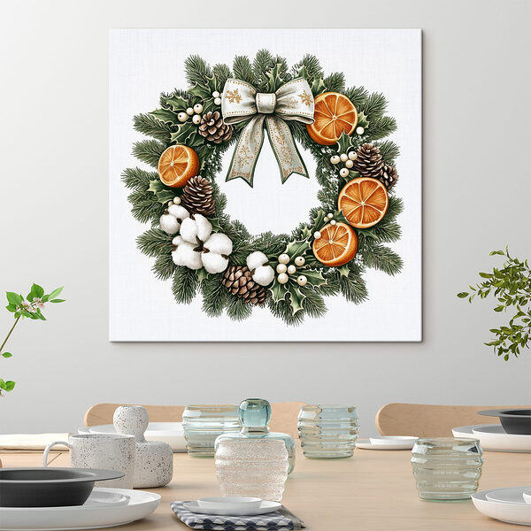 Kranz mit Orangen und Beeren Wandbilder Kranz mit Orangen und Beeren