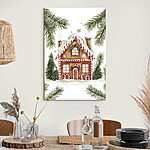 Wandbilder Lebkuchenhaus mit Schnee darauf