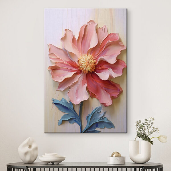 Rosa Blüte mit gelber Mitte Wandbilder Rosa Blüte mit gelber Mitte