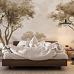 Fototapeten Baumgruppe auf einem Feld