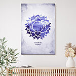 Wandbilder Blaues und weißes Blumenmuster