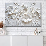 Wandbilder Weiße Wand mit Blumen