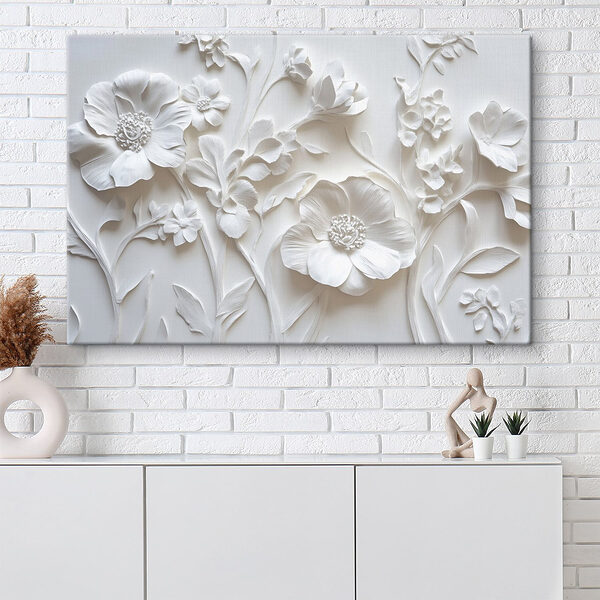 Weiße Wand mit Blumen Wandbilder Weiße Wand mit Blumen