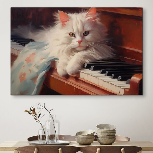 Katze auf einem Klavier liegend Wandbilder Katze auf einem Klavier liegend