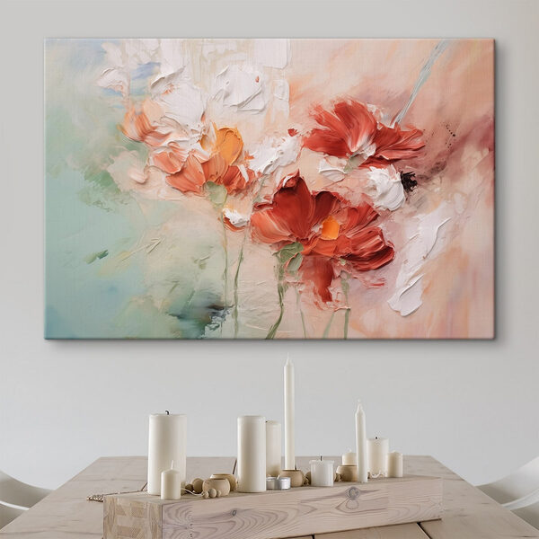 Gemälde von Blumen auf einer Leinwand Wandbilder Gemälde von Blumen auf einer Leinwand