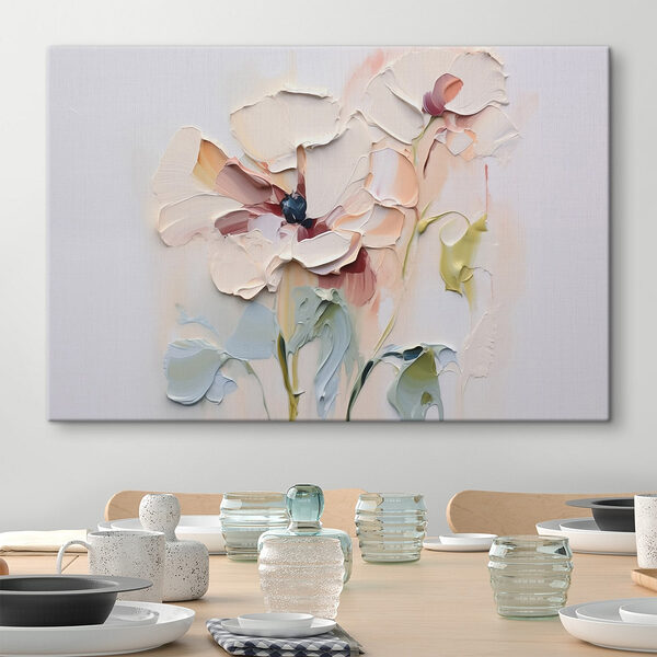 Malerei von Blumen auf einer weißen Fläche Wandbilder Malerei von Blumen auf einer weißen Fläche