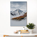 Wandbilder Berg mit Schnee und Blumen