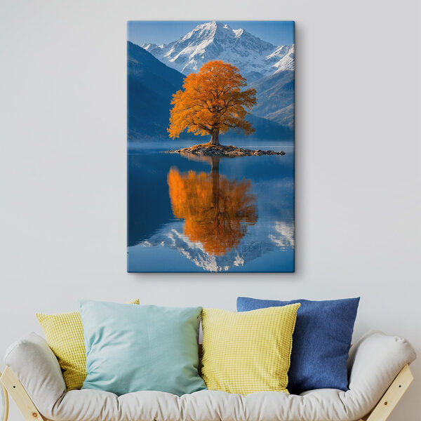 Baum auf einer Insel in einem See Wandbilder Baum auf einer Insel in einem See