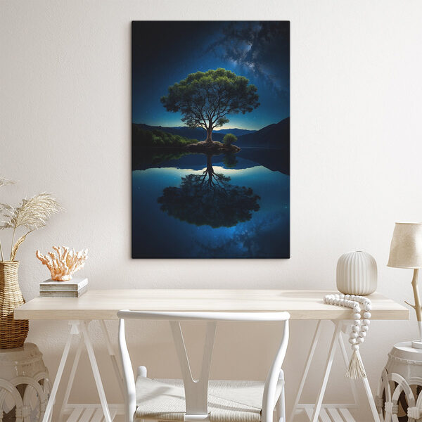 Baum auf einer Insel in einem See Wandbilder Baum auf einer Insel in einem See