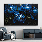 Wandbilder Gruppe von blauen Blumen